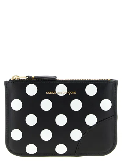 Comme Des Garçons Polka Dots Printed Card Holder In Black