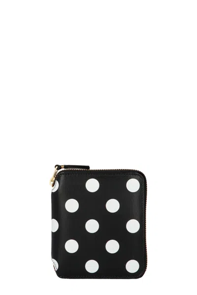 Comme Des Garçons 'polka Dots Printed' Wallet In Black