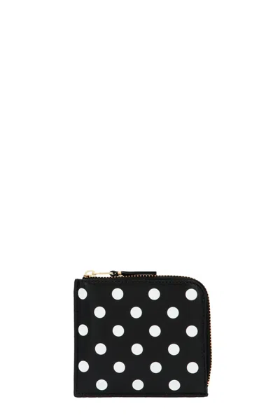 Comme Des Garçons Polka Dots Printed Wallet In Multi