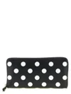 Comme Des Garçons Polka Dots Printed Wallet In Black