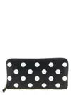 Comme Des Garçons Polka Dots Printed Wallet In Black