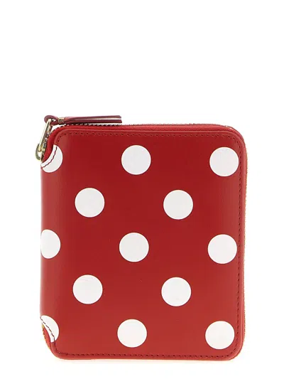 Comme Des Garçons 'polka Dots Printed' Wallet In Red