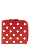Comme Des Garçons Polka Dots Printed Wallet In Red