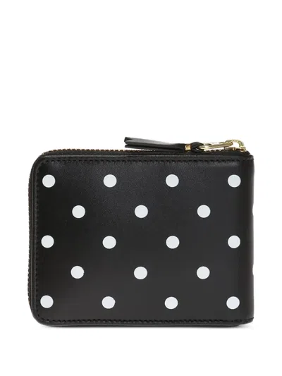 Comme Des Garçons Polka-dot Wallet In Black