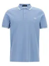 Comme Des Garçons Graphic Print Polo Shirt Fred Perry In Blue