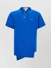 Comme Des Garçons Polo Shirt Piquet Asymmetric Hemline In Blue