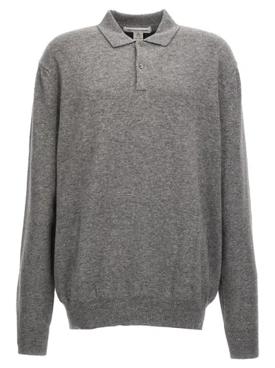 Comme Des Garçons Grey Polo Sweater In Gray