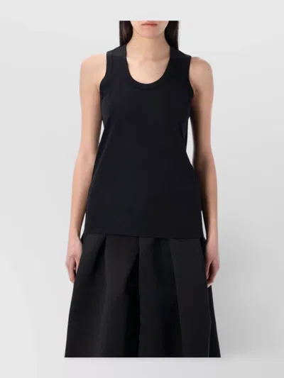 Comme Des Garçons Poly Sleeveless Scoop Neck Top In Black