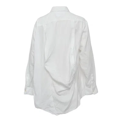 Comme Des Garçons Polyester Broad Asymmetrical Blouse In White