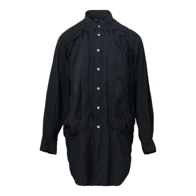 Comme Des Garçons Long Sleeve Textured Fabric Casual Dress In Black