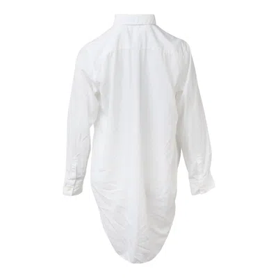Comme Des Garçons Polyester Broad Cutting Out Blouse In White