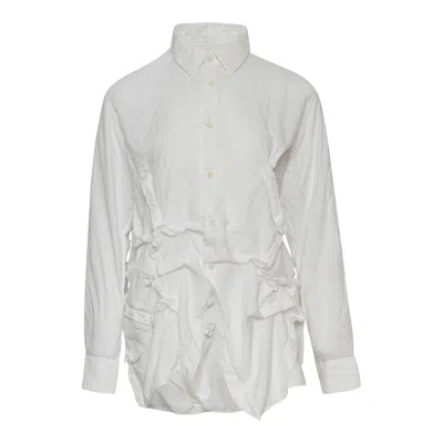 Comme Des Garçons Polyester Broad Garment Treated Shirt In White