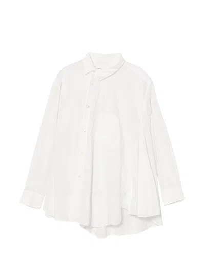 Comme Des Garçons Polyester Broad Garment Treated Shirt In White