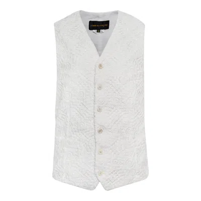 Comme Des Garçons Polyester Chemical Lace Vest In Gray