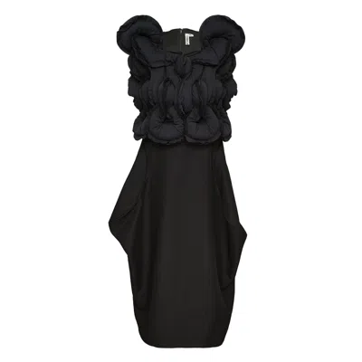 Comme Des Garçons Polyester Gabardine X Polyester Dress In Black
