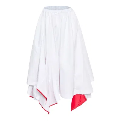Comme Des Garçons Polyester Gabardine X Polyester Skirt In White