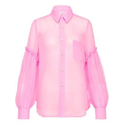 Comme Des Garçons Polyester Georgette Blouse In Purple