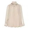Comme Des Garçons Polyester Georgette Blouse In Neutral