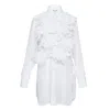 Comme Des Garçons Polyester Georgette Blouse In White