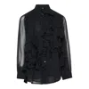 Comme Des Garçons Polyester Georgette Blouse In Black
