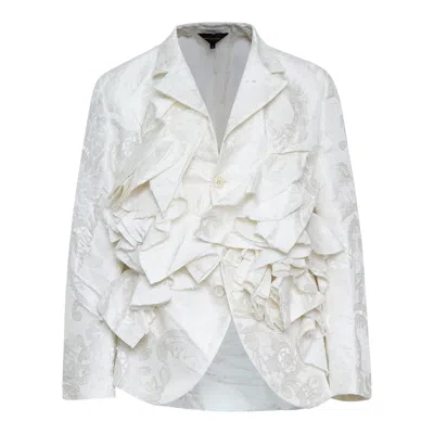 Comme Des Garçons Polyester Grosgrain Lace Pattern Jacket