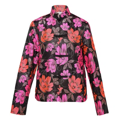 Comme Des Garçons Polyester Jacquard Flower Pattern Jacket