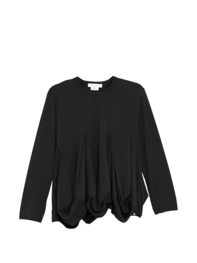 Comme Des Garçons Polyester Jersey Top In Black
