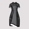 Comme Des Garçons Black White Polyester Mini Dress In Black White