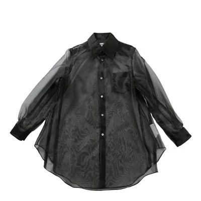 Comme Des Garçons Polyester Organdy Shirt In Black