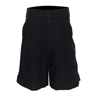 Comme Des Garçons Polyester Oxford Garment Dyed Shorts In Black