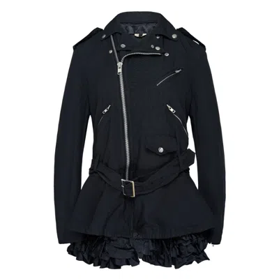 Comme Des Garçons Polyester Oxford Jacket In Black