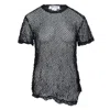 Comme Des Garçons Polyester Raschel Mesh Tee In Black