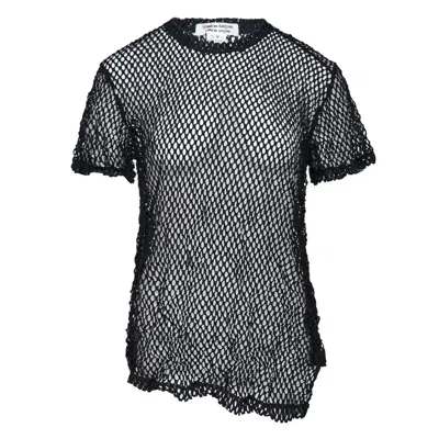 Comme Des Garçons Polyester Raschel Mesh Tee In Black