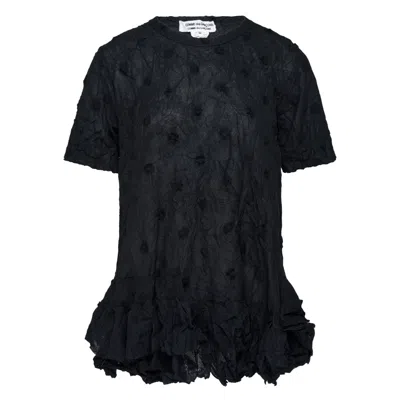 Comme Des Garçons Polyester Raschel Pile Lace Tee In Blue