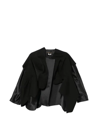 Comme Des Garçons Polyester Satin X Wool Doeskin Jacket In Black