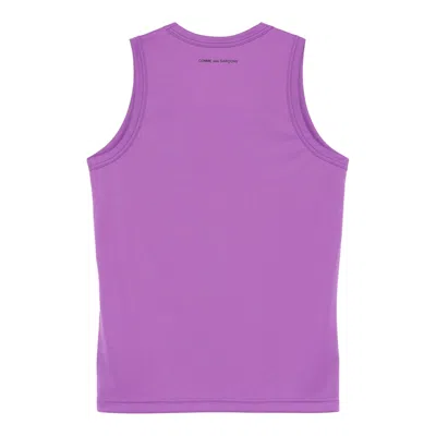 Comme Des Garçons Polyester Smooth Back Logo Tank In Purple