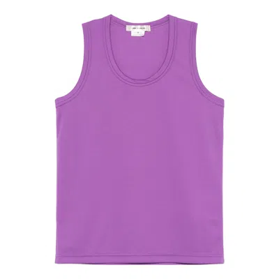 Comme Des Garçons Polyester Smooth Back Logo Tank In Purple