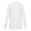 Comme Des Garçons Polyester Spun Broad Thin Blouse In White