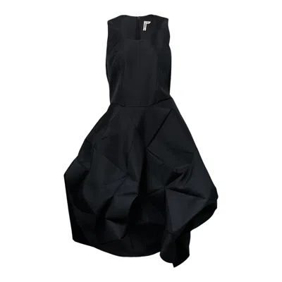 Comme Des Garçons Polyester Tropical Structural Dress In Black