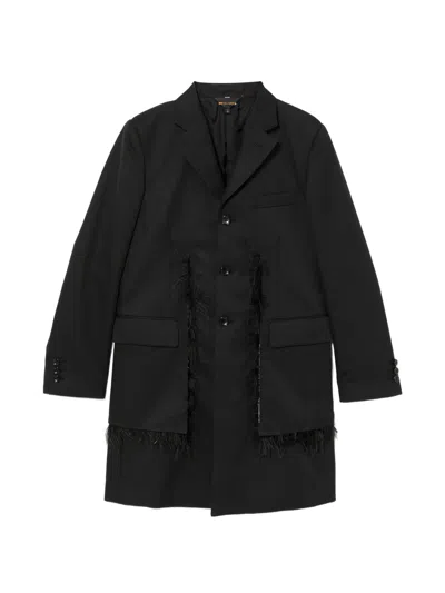Comme Des Garçons Polyester Wool Gabardine Coat In Blue