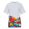 Comme Des Garçons Polyster Jersey A Pattern Long Sleeve Tee In White