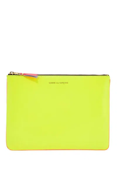 Comme Des Garçons Portafoglio In Pelle Di Capra Giallo Arancio Super Fluo Compatto In Yellow