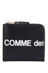 Comme Des Garçons Portafoglio In Pelle Di Vitello Nero Con Logo Grande Sa3100hl In Black