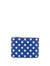 Comme Des Garçons Wallet Printed Leather Flat Pouch In Blue