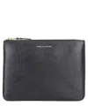 Comme Des Garçons Calfskin Coin Purse Gold-tone Hardware In Black