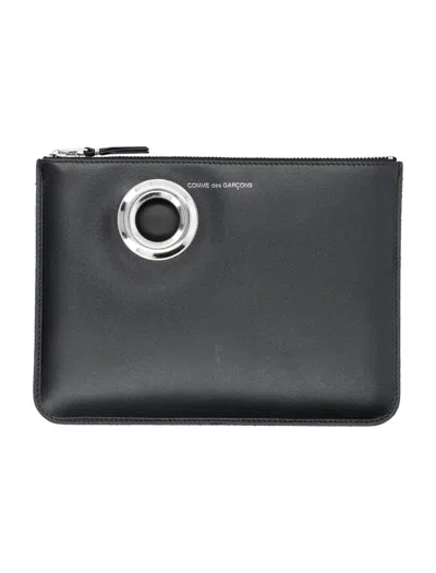 Comme Des Garçons Eyelet-detail Wallet In Black
