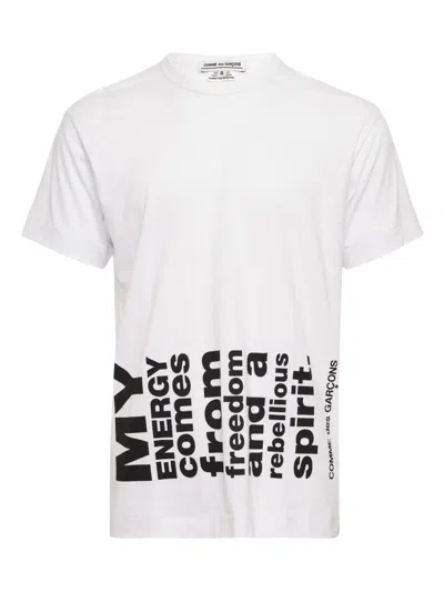 Comme Des Garçons Print Pattern T-shirt In White