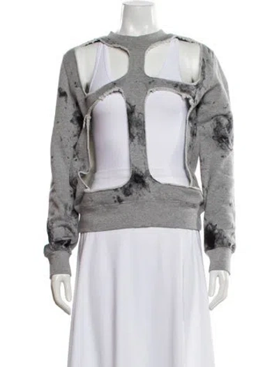 Pre-owned Comme Des Garçons Printed Crew Neck Sweater In Gray