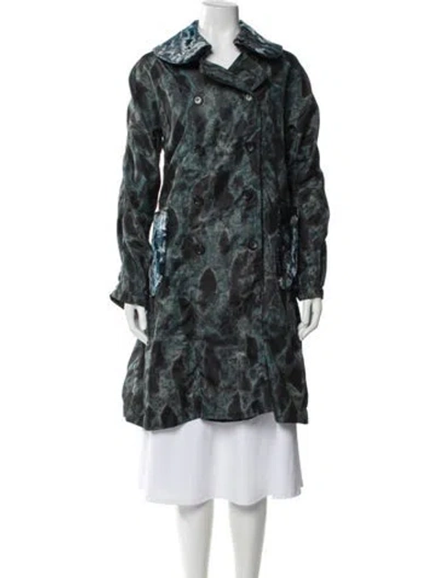 Pre-owned Comme Des Garçons Printed Faux Fur Jacket In Green