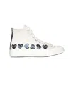 Comme Des Garçons Printed High-top Sneakers In White